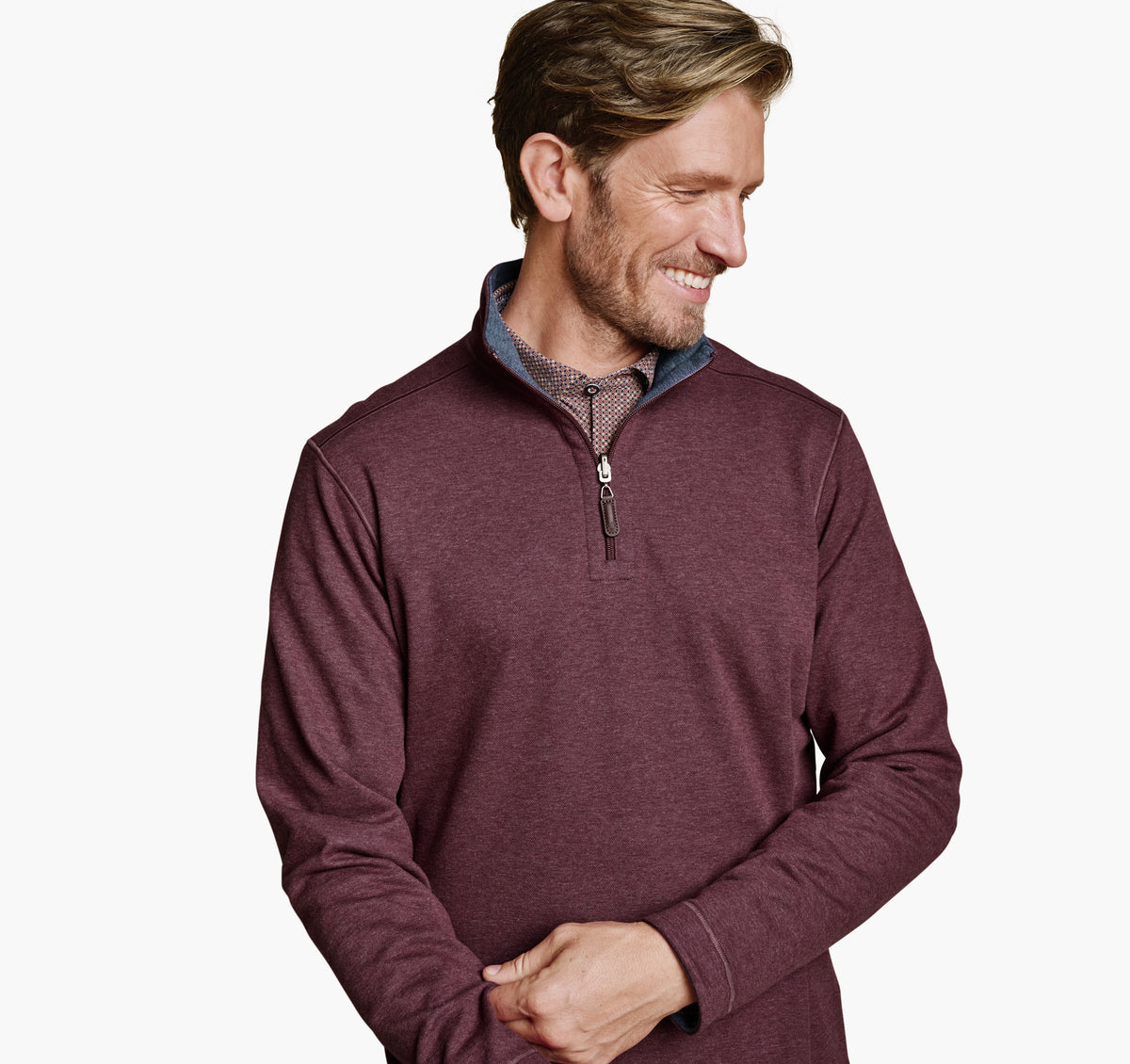 Men's Icon Reversible Solid Quarter-Zip / Johnston Murphy