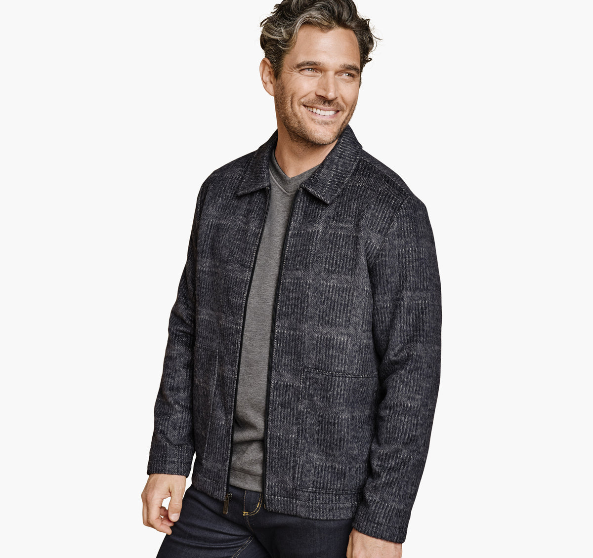 Men's Wool-Blend Shirt Jacket / Johnston Murphy
