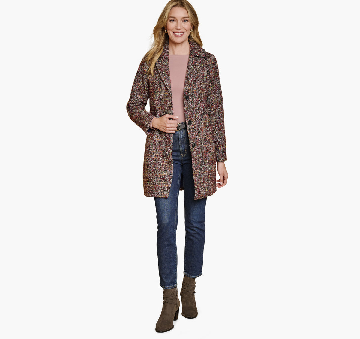 Women's Colorful Tweed Coat / Johnston Murphy