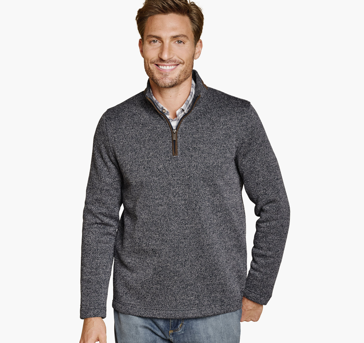 Men's Marled Quarter-Zip / Johnston Murphy