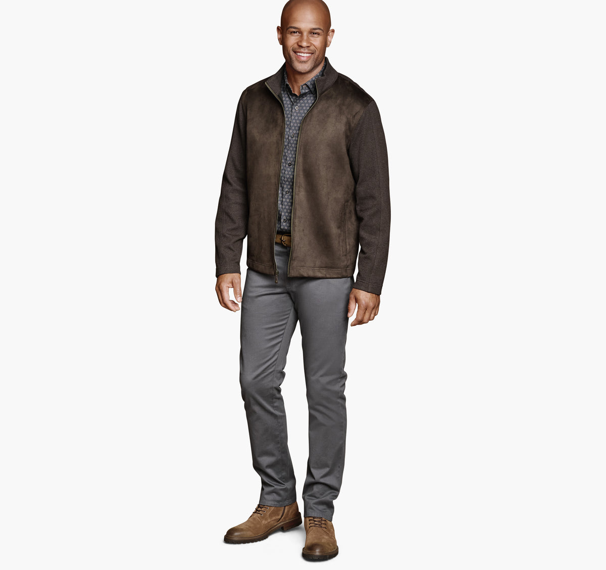 Men's Faux-Suede Full-Zip / Johnston Murphy