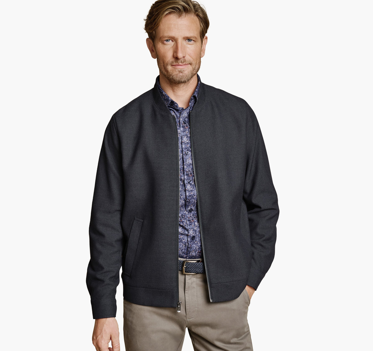 Men's Patterned Full-Zip / Johnston Murphy