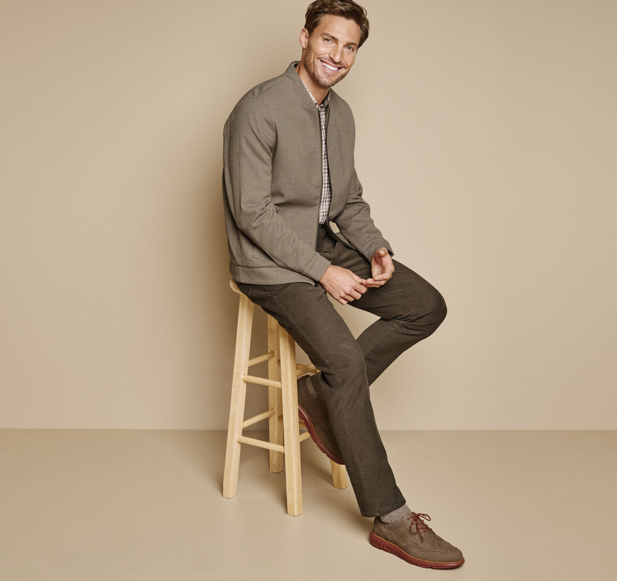 Men's Patterned Full-Zip / Johnston Murphy
