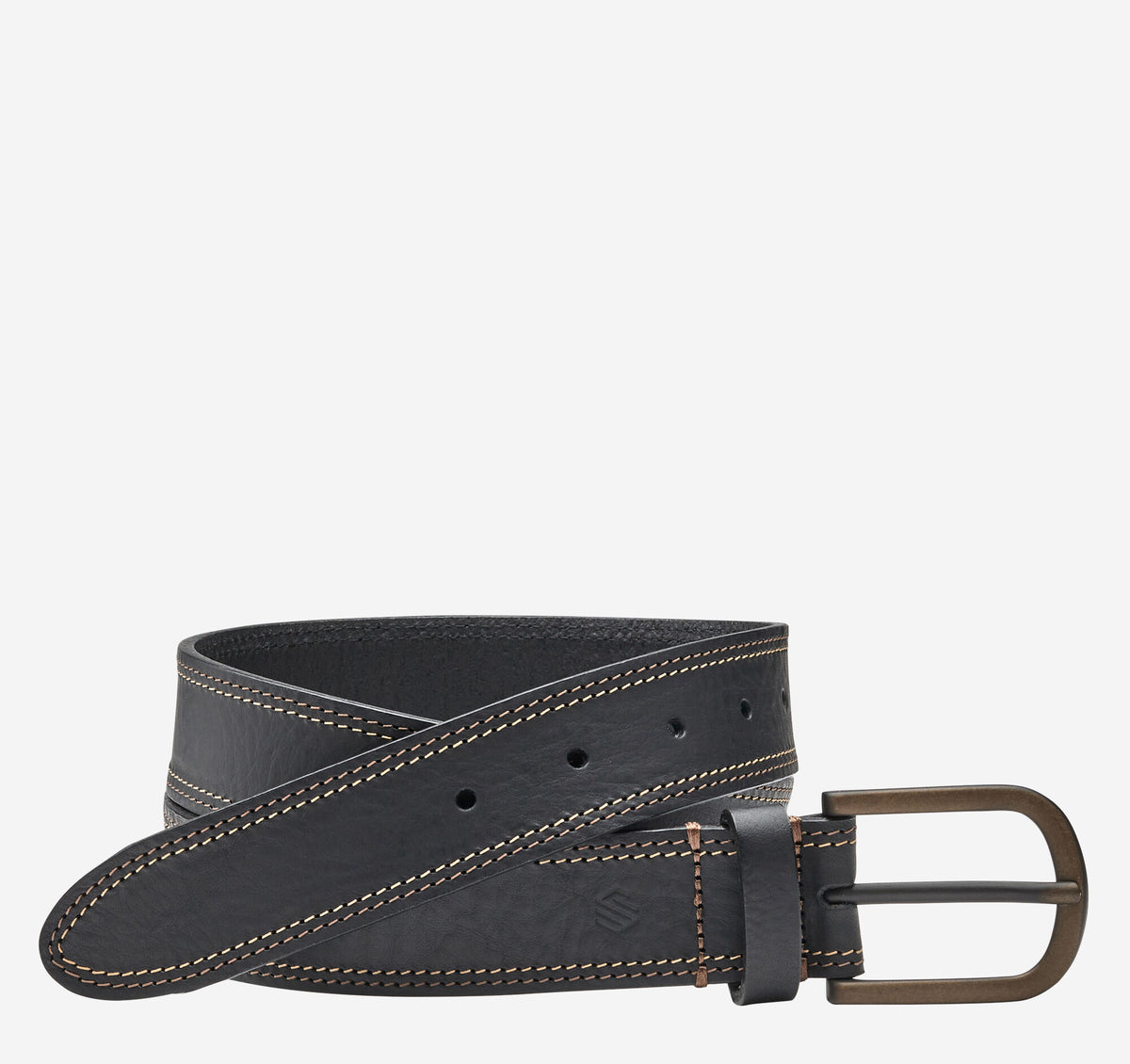 Men's Double Contrast Stitched Belt / Johnston Murphy