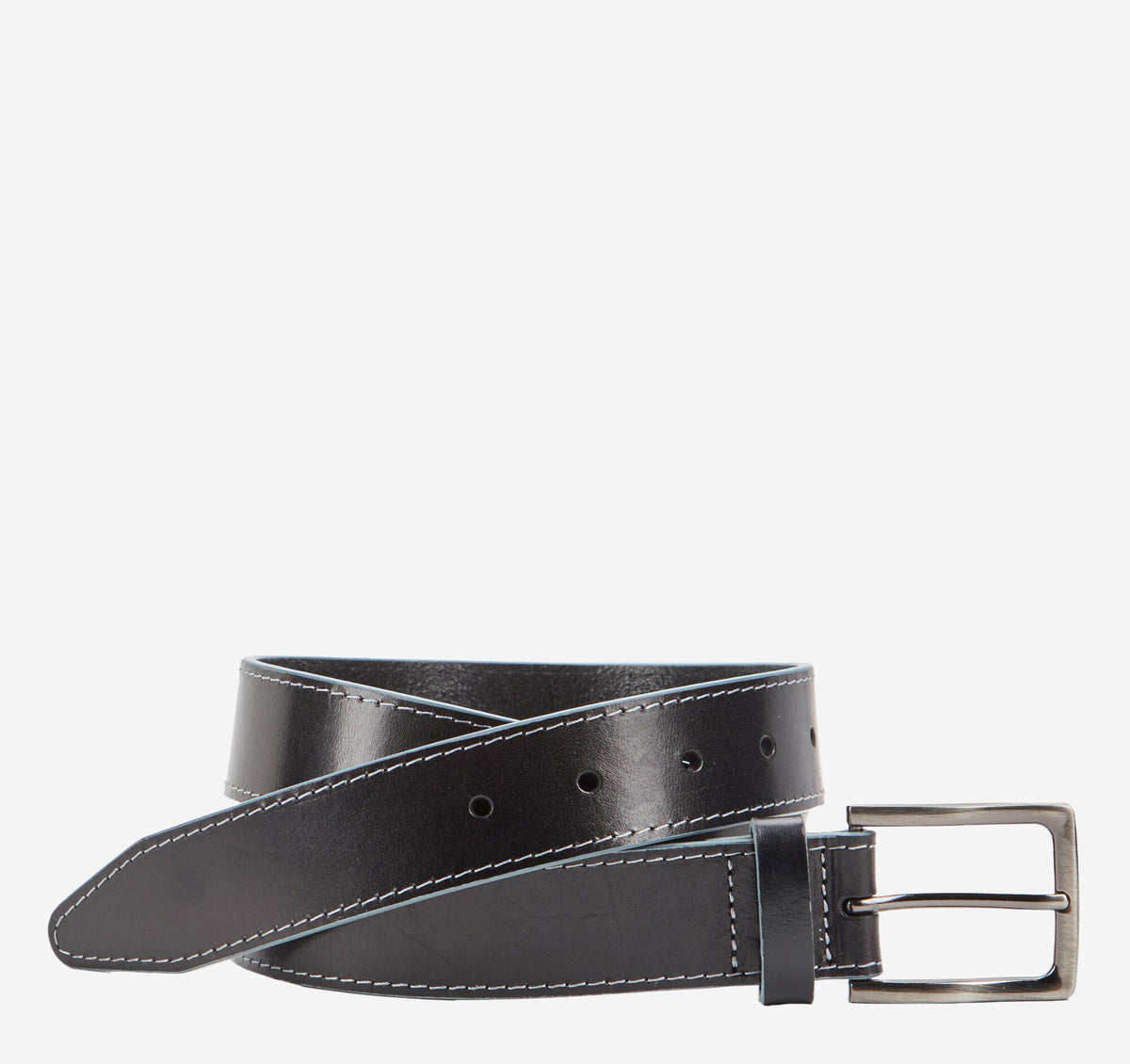 Men's Waxy Gray-Edged Leather Belt / Johnston Murphy