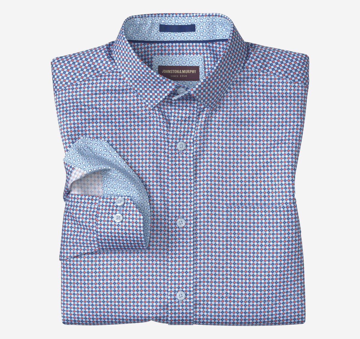 Men's Printed Cotton Shirt / Johnston Murphy
