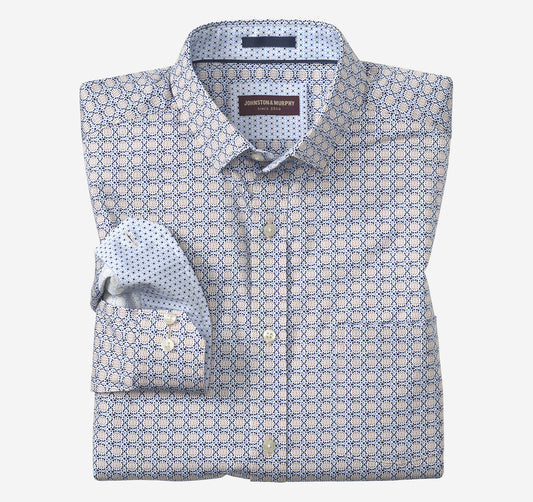 Men's Printed Cotton Shirt / Johnston Murphy