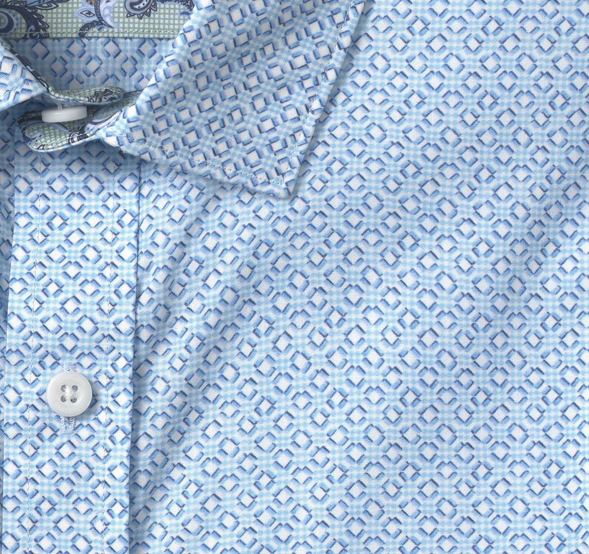 Men's Printed Cotton Shirt / Johnston Murphy