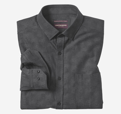 Men's Long-Sleeve Jacquard Shirt / Johnston Murphy