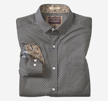 Men's Printed Cotton Shirt / Johnston Murphy