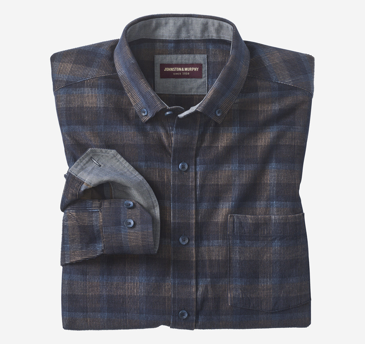 Men's Plaid Corduroy Shirt / Johnston Murphy