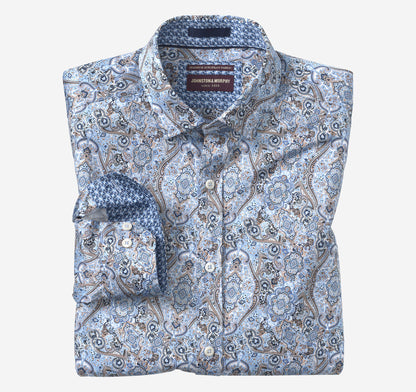 Men's Printed Cotton Shirt / Johnston Murphy
