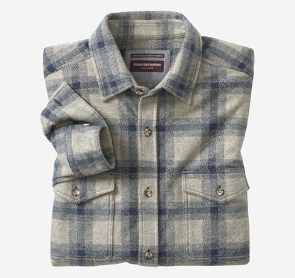 Men's Brushed Button-Front Knit Shirt / Johnston Murphy