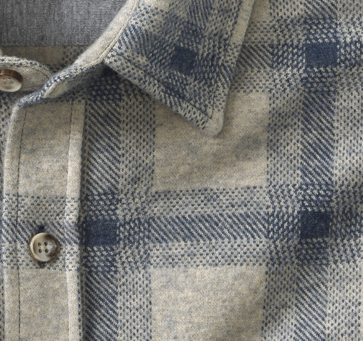Men's Brushed Button-Front Knit Shirt / Johnston Murphy