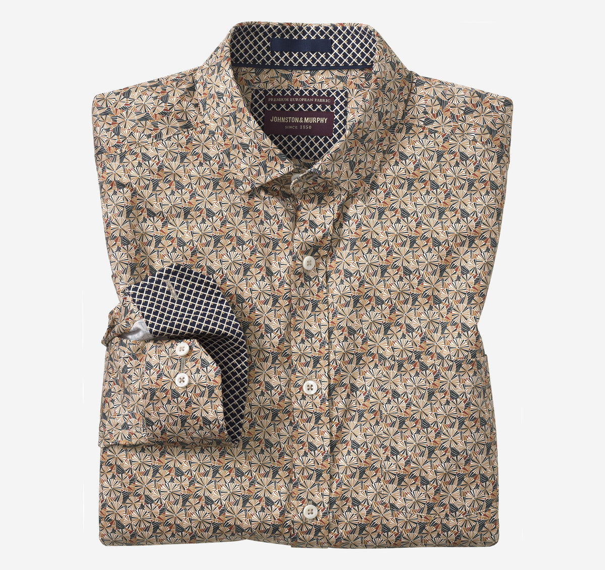 Men's Printed Cotton Shirt / Johnston Murphy