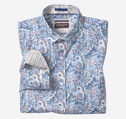 Men's Printed Cotton Shirt / Johnston Murphy