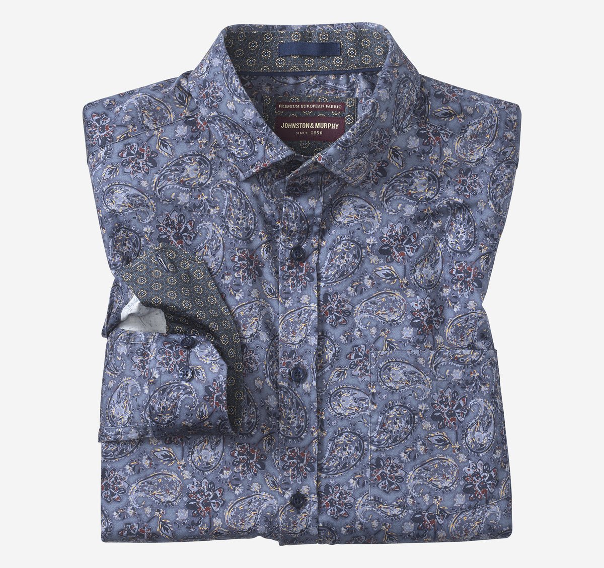 Men's Printed Cotton Shirt / Johnston Murphy