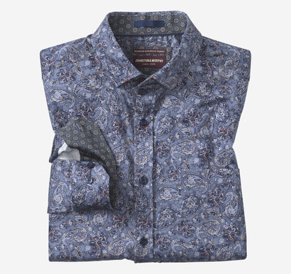 Men's Printed Cotton Shirt / Johnston Murphy