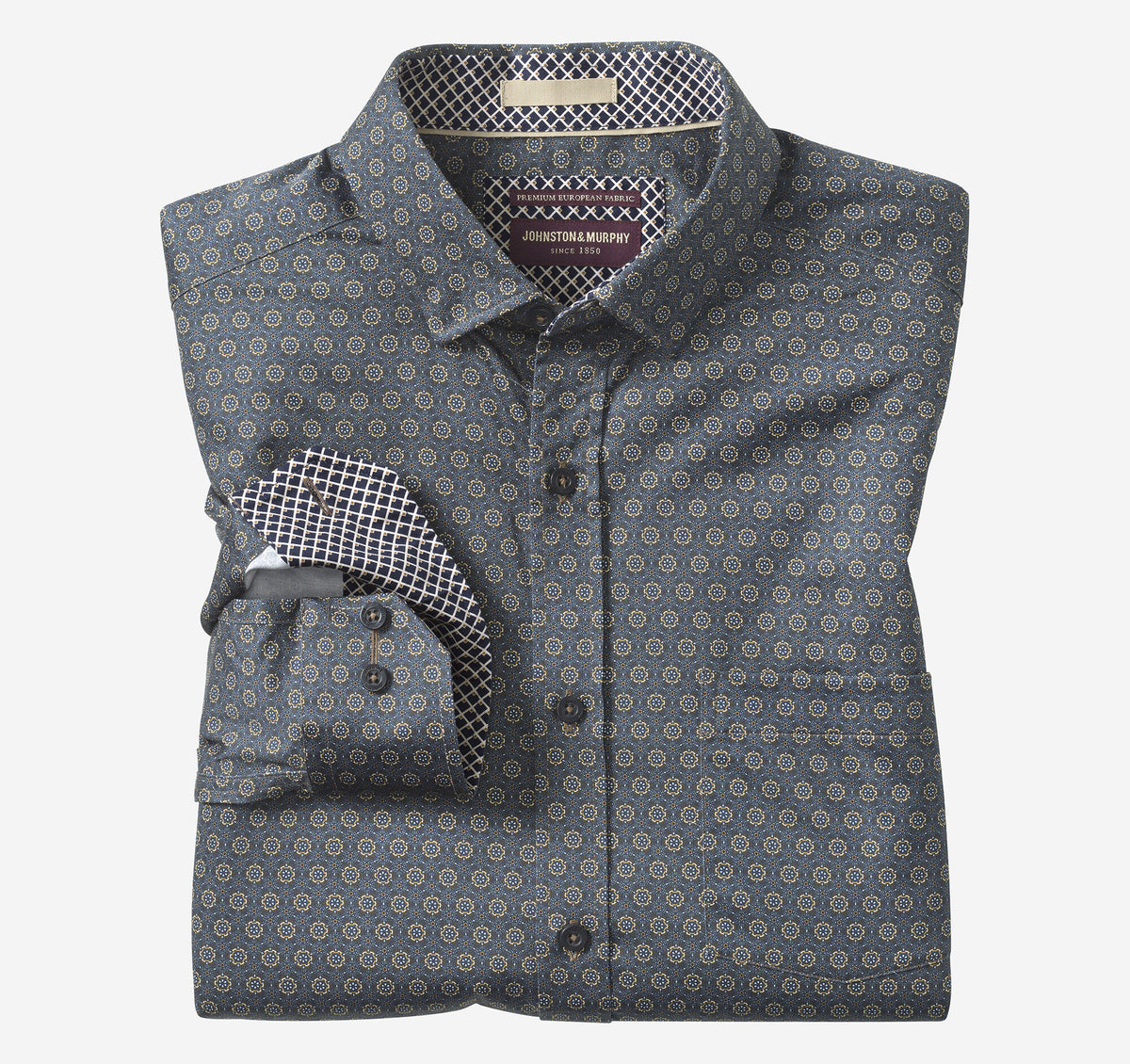 Men's Printed Cotton Shirt / Johnston Murphy