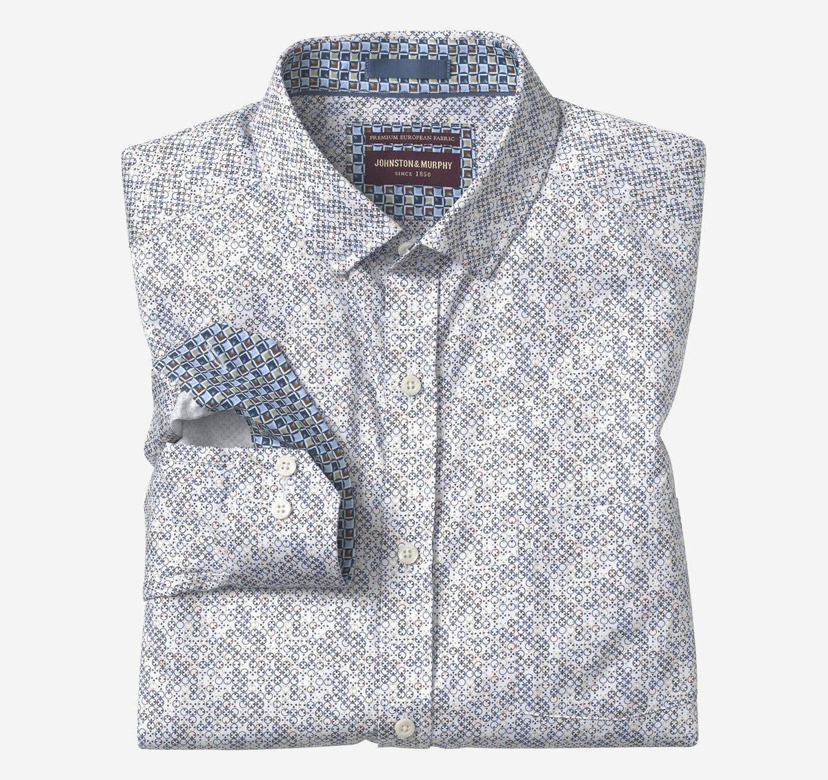 Men's Printed Cotton Shirt / Johnston Murphy