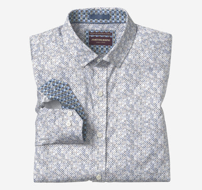 Men's Printed Cotton Shirt / Johnston Murphy