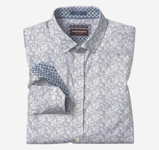 Men's Printed Cotton Shirt / Johnston Murphy