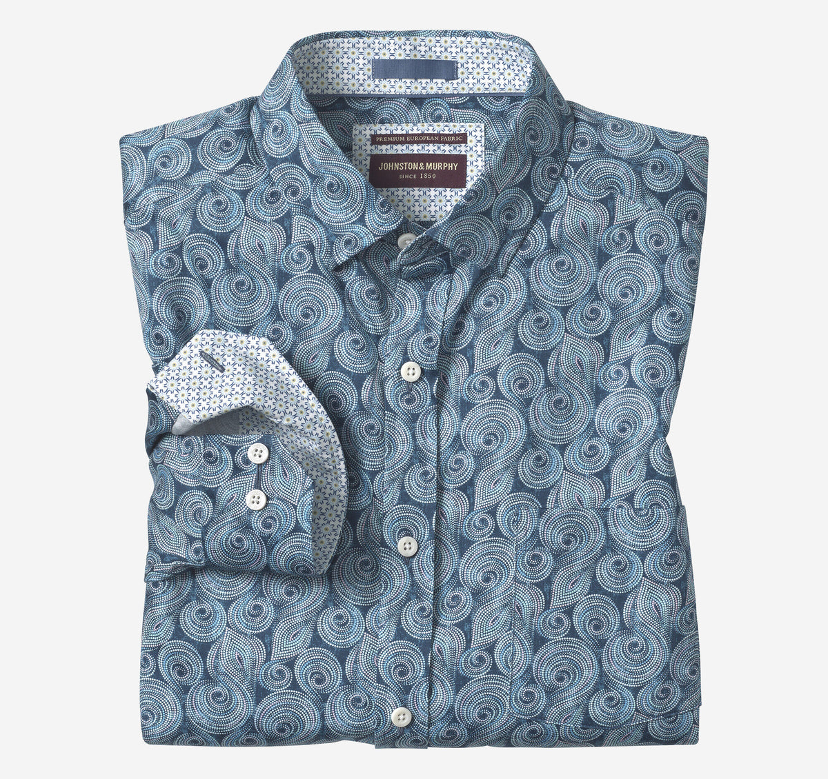 Men's Printed Cotton Shirt / Johnston Murphy