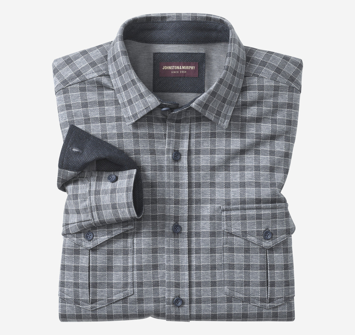 Men's Button-Front Knit Shirt / Johnston Murphy