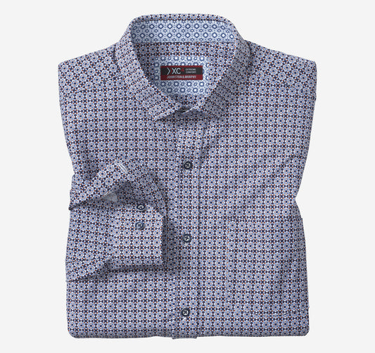 Men's XC4® Motion Long-Sleeve Print Knit Shirt / Johnston Murphy