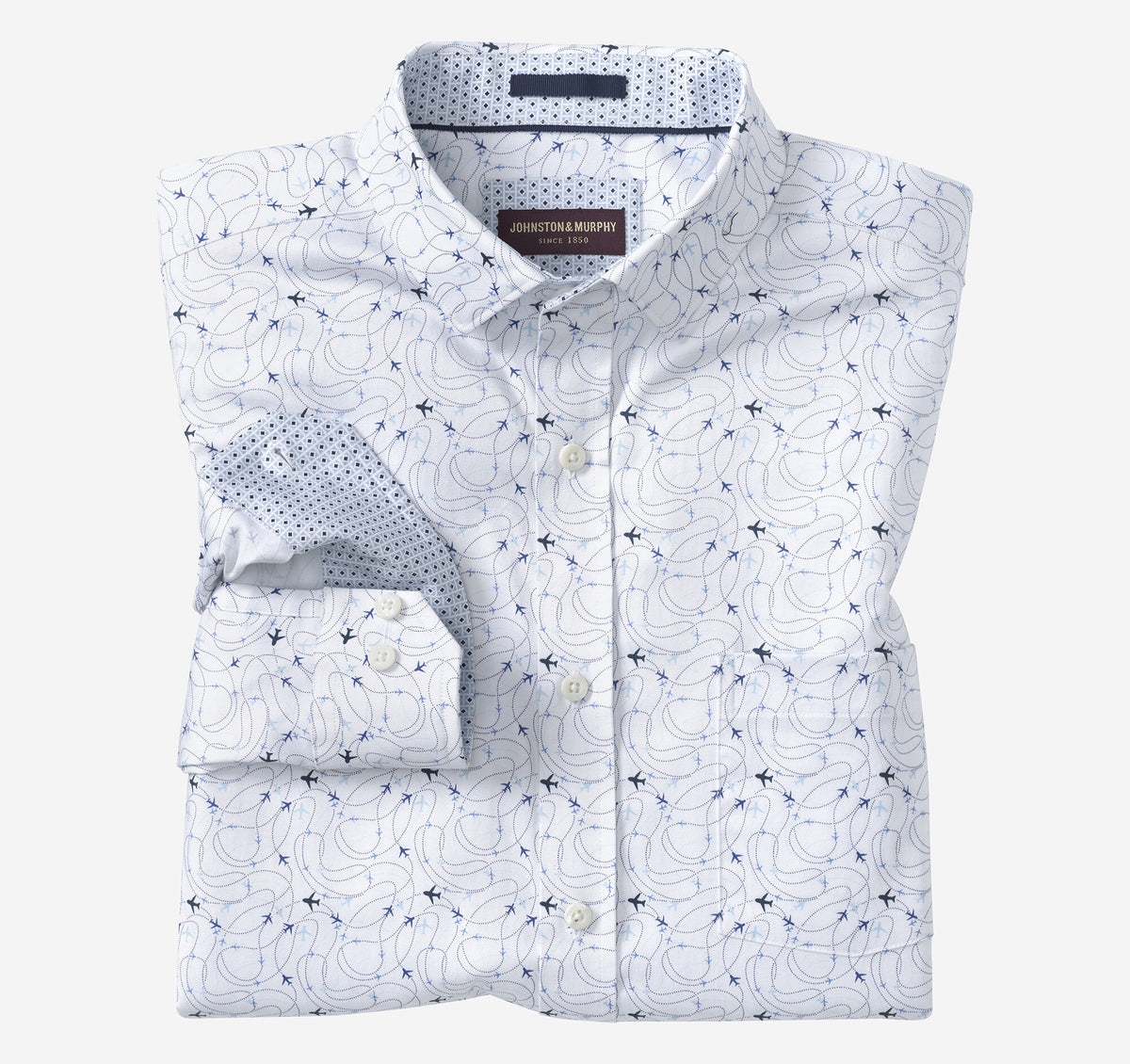 Men's Printed Cotton Shirt / Johnston Murphy