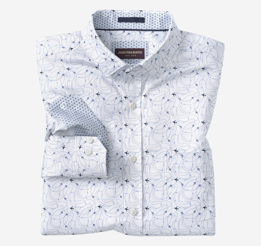 Men's Printed Cotton Shirt / Johnston Murphy