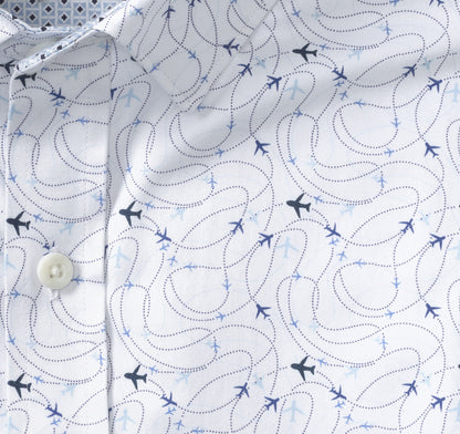 Men's Printed Cotton Shirt / Johnston Murphy