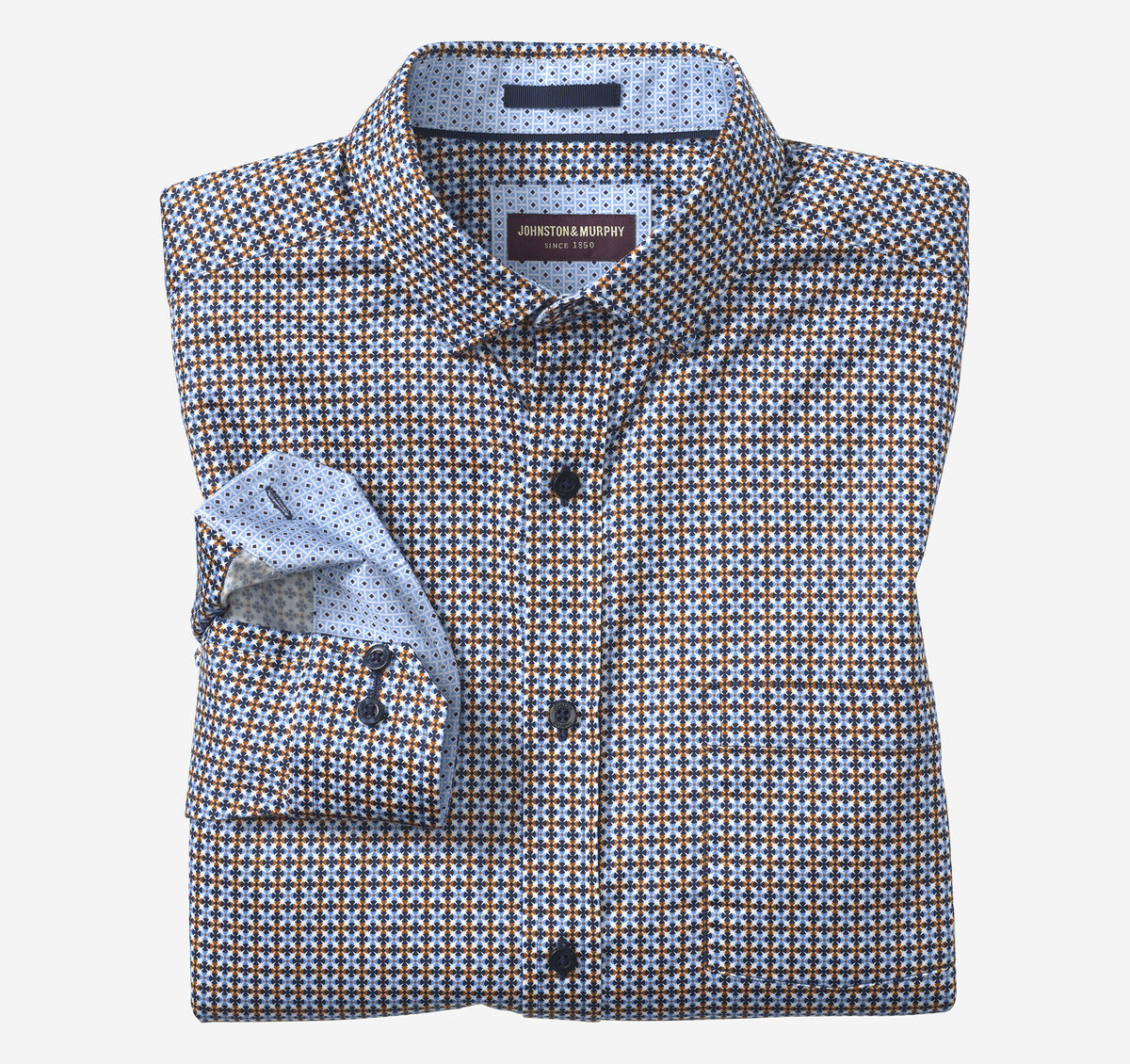Men's Printed Cotton Shirt / Johnston Murphy