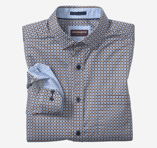 Men's Printed Cotton Shirt / Johnston Murphy