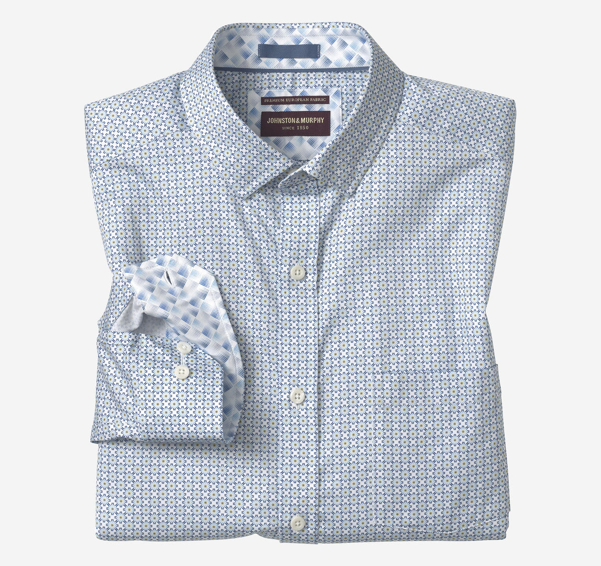Men's Printed Cotton Shirt / Johnston Murphy