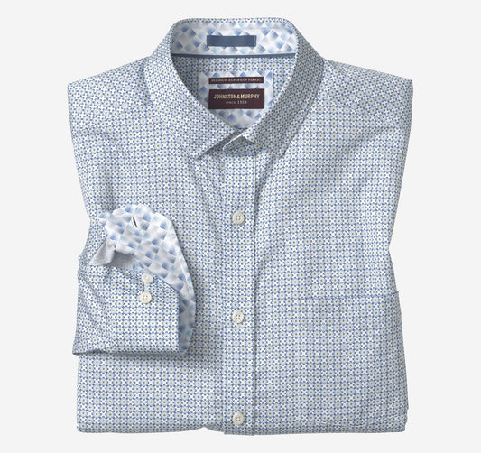 Men's Printed Cotton Shirt / Johnston Murphy