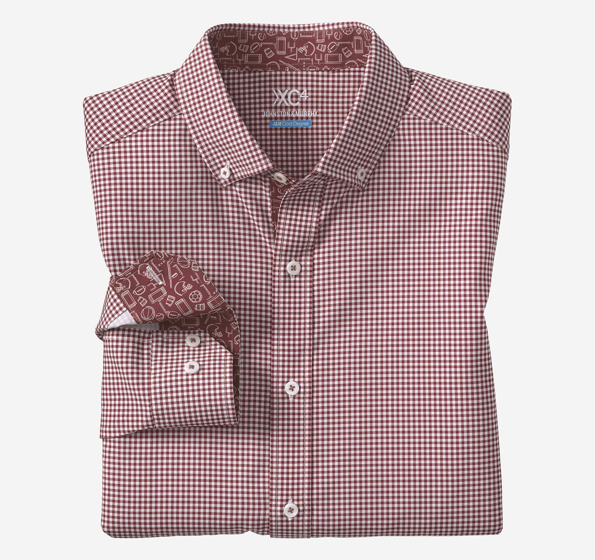 Men's Game Day XC4® Long-Sleeve Gingham Shirt / Johnston Murphy