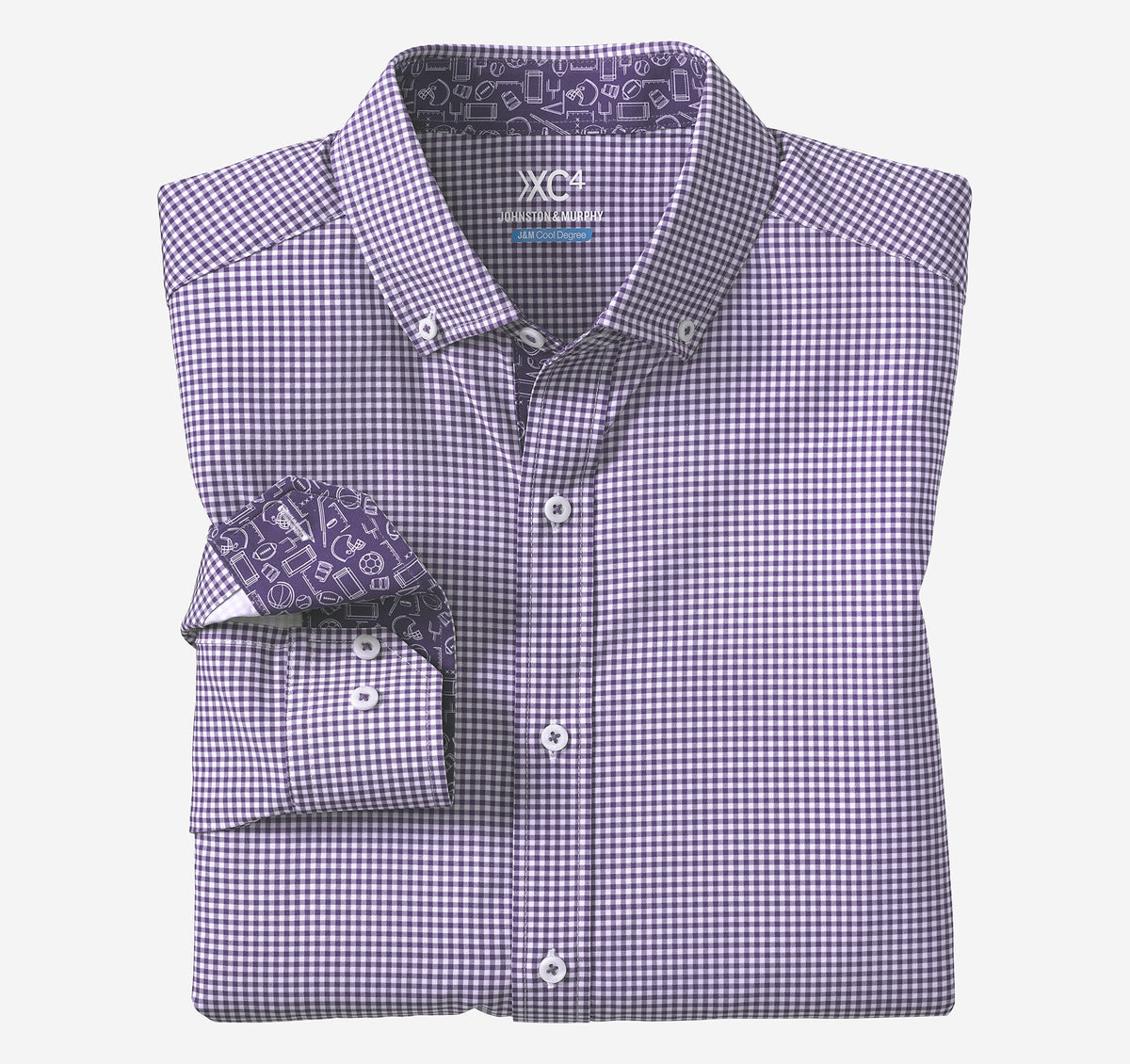 Men's Game Day XC4® Long-Sleeve Gingham Shirt / Johnston Murphy