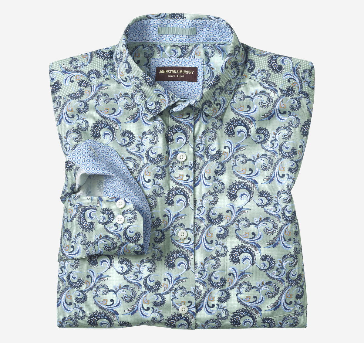 Men's Printed Cotton Shirt / Johnston Murphy