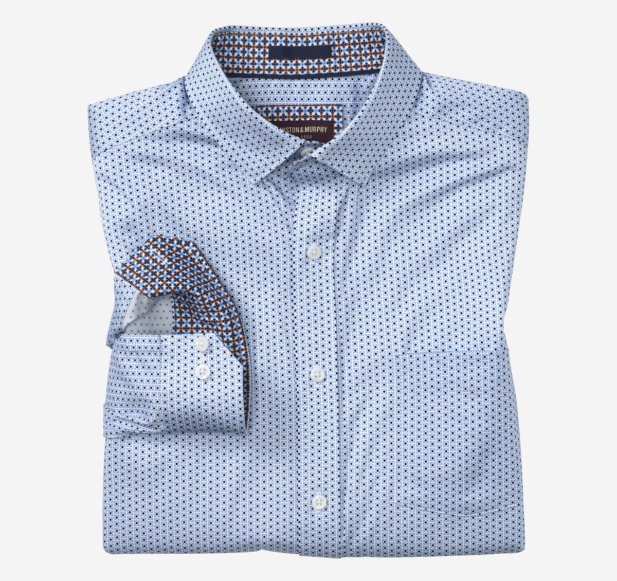 Men's Printed Cotton Shirt / Johnston Murphy