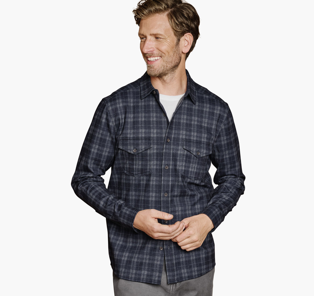 Men's Button-Front Knit Shirt / Johnston Murphy