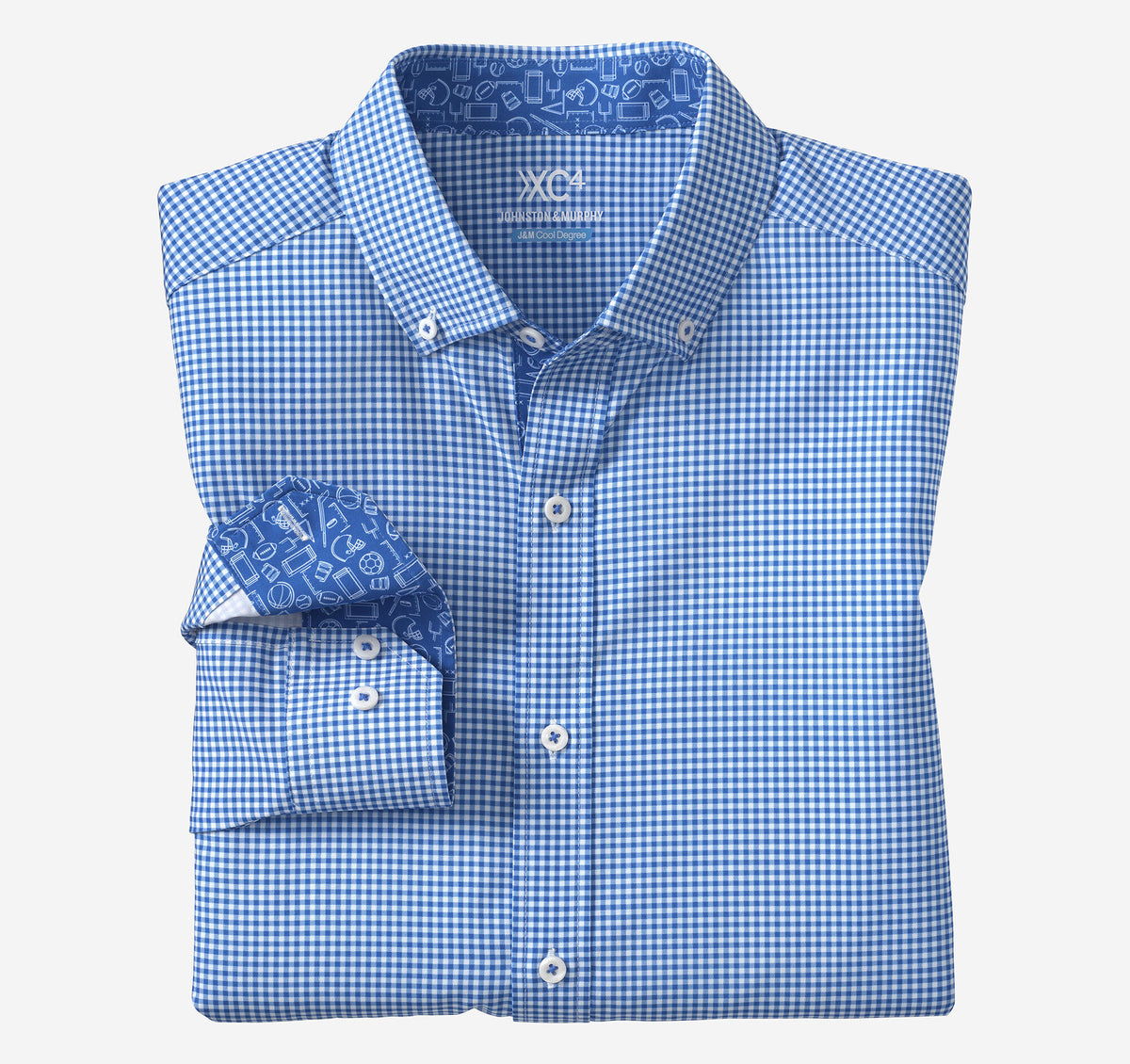 Men's Game Day XC4® Long-Sleeve Gingham Shirt / Johnston Murphy