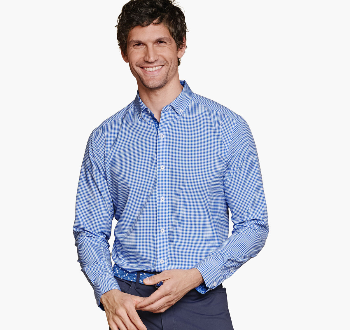 Men's Game Day XC4® Long-Sleeve Gingham Shirt / Johnston Murphy
