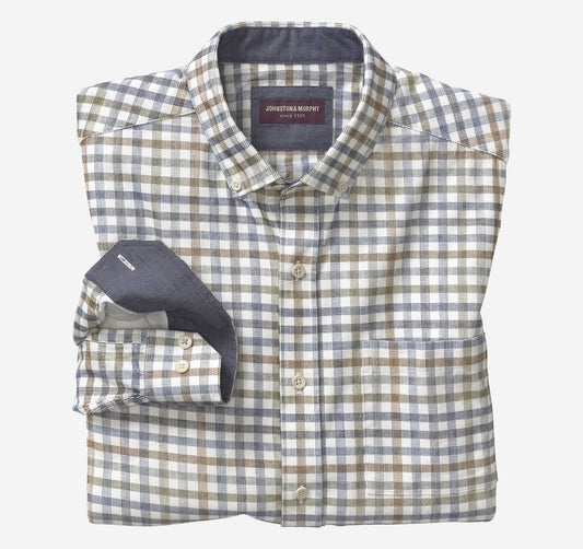 Men's Plaid Corduroy Shirt / Johnston Murphy