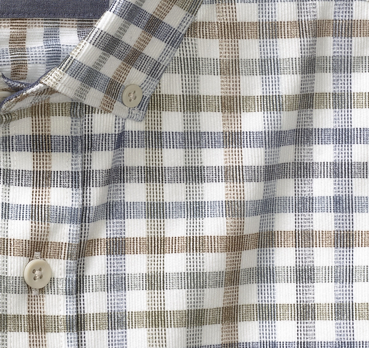 Men's Plaid Corduroy Shirt / Johnston Murphy