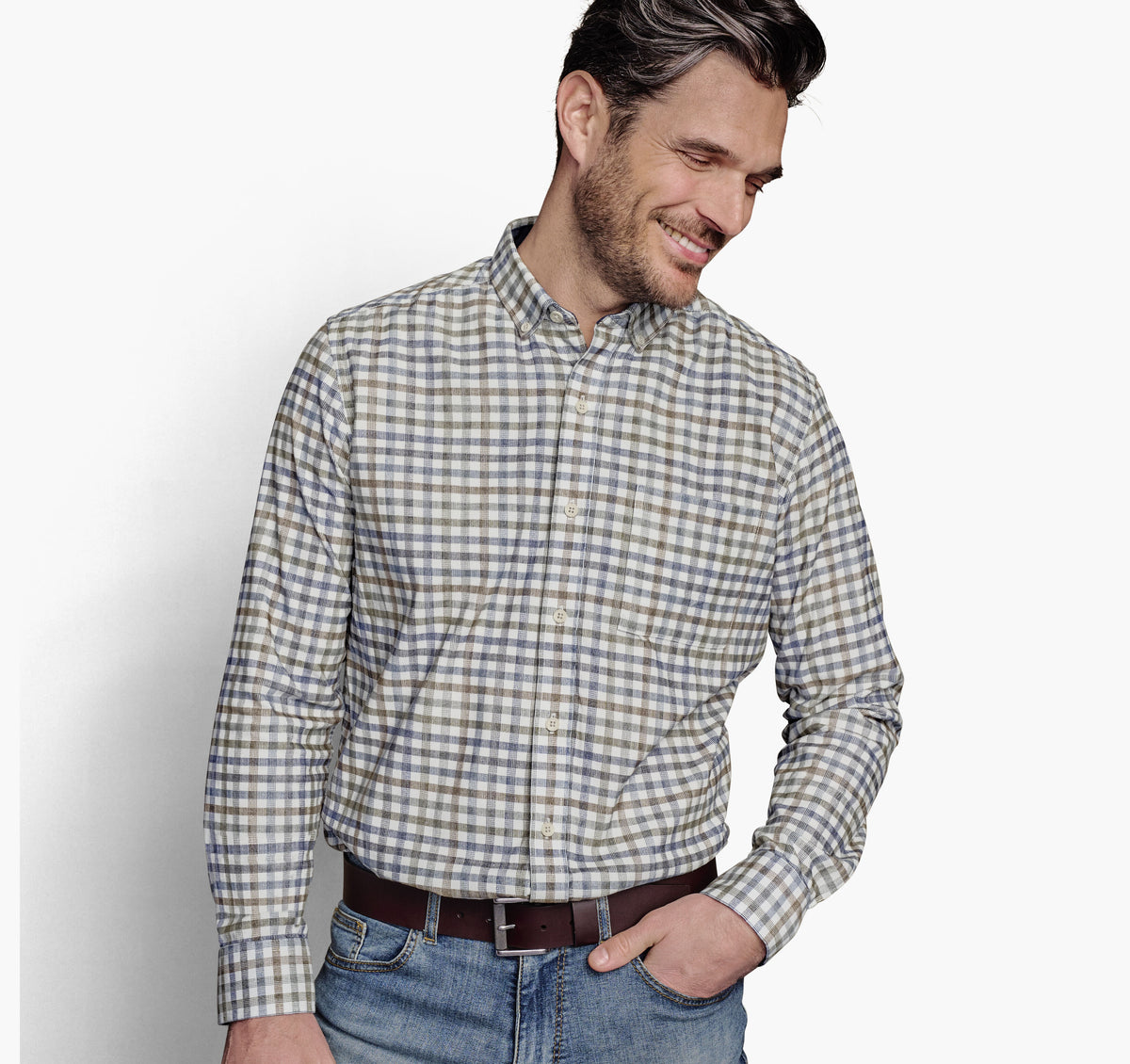Men's Plaid Corduroy Shirt / Johnston Murphy