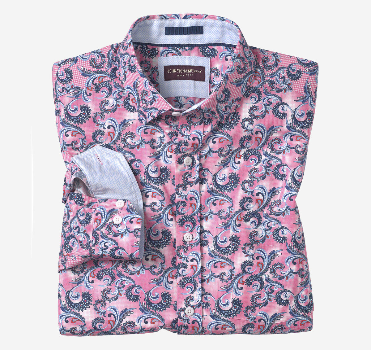 Men's Printed Cotton Shirt / Johnston Murphy