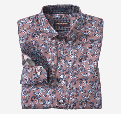 Men's Printed Cotton Shirt / Johnston Murphy