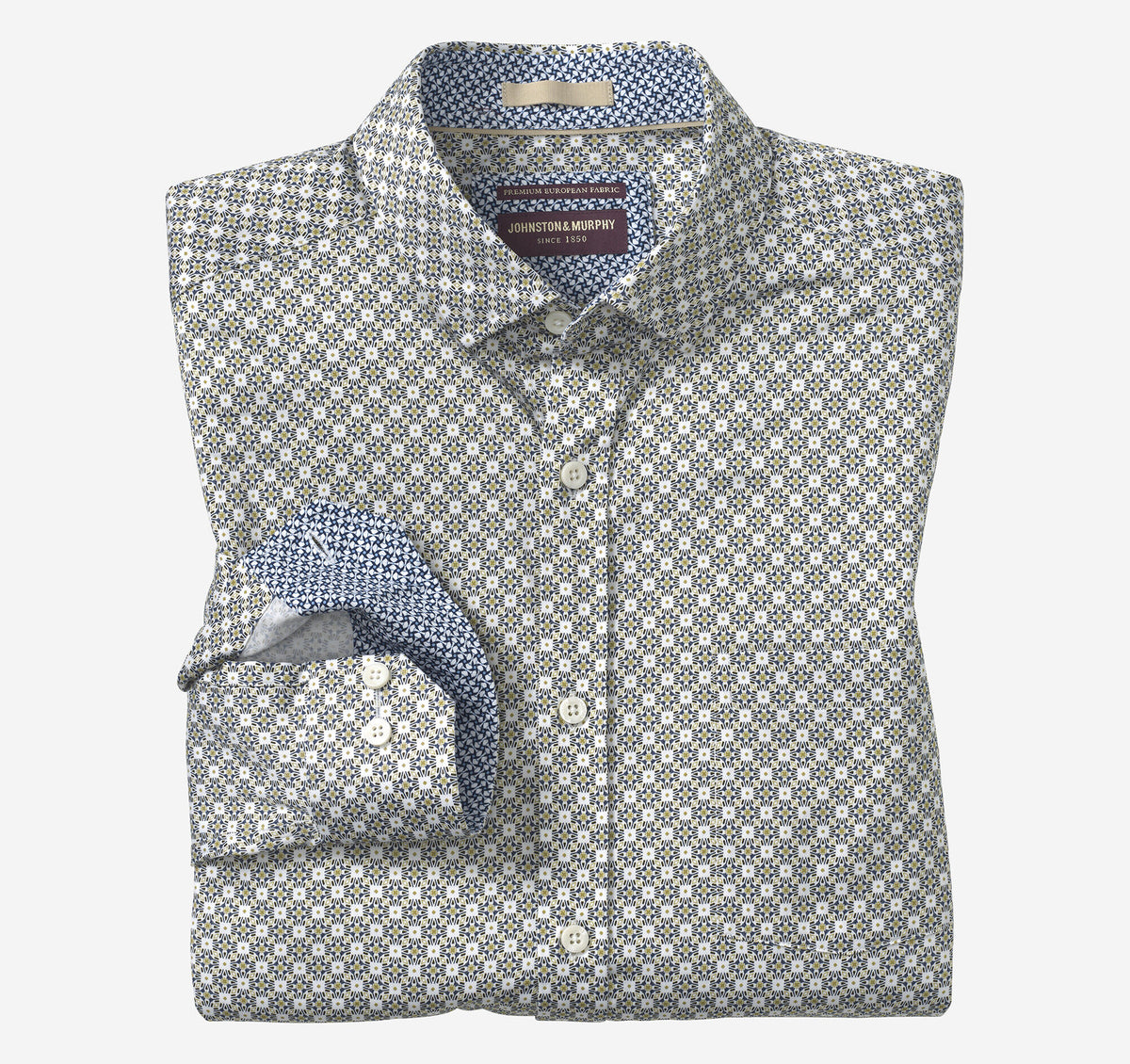 Men's Printed Cotton Shirt / Johnston Murphy
