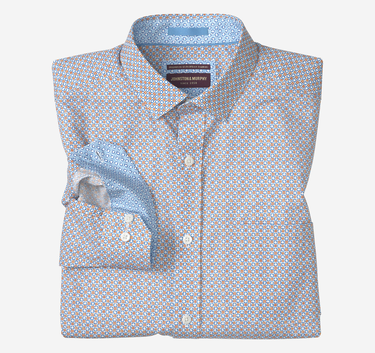 Men's Printed Cotton Shirt / Johnston Murphy